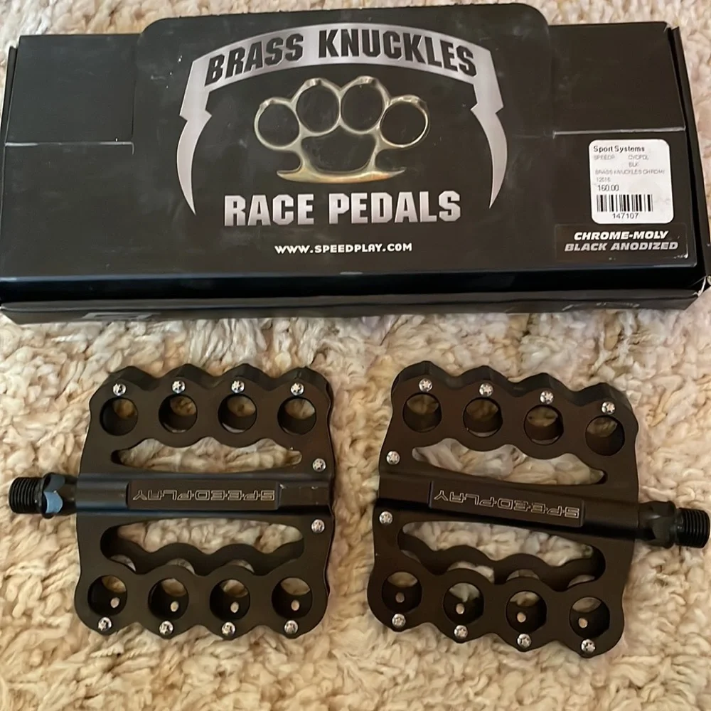 Unisex-Genuine Speedplay Brass Knuckles Pedal Set, Black, Chrome-moly, Brand - Picture 5 of 11